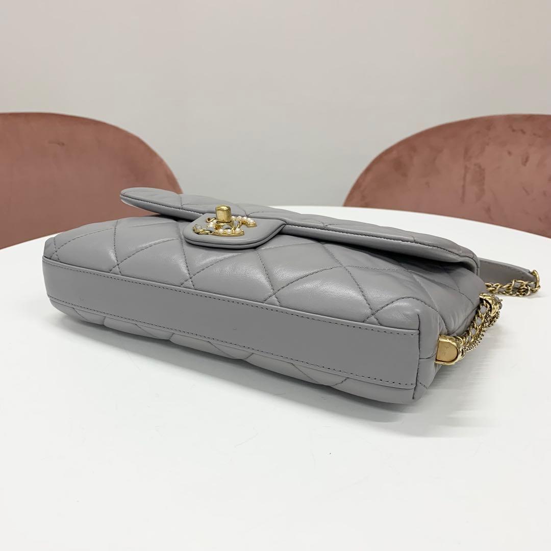 Chanel Quilted Lambskin CC Logo Pearl Turnlock Bag — view 4