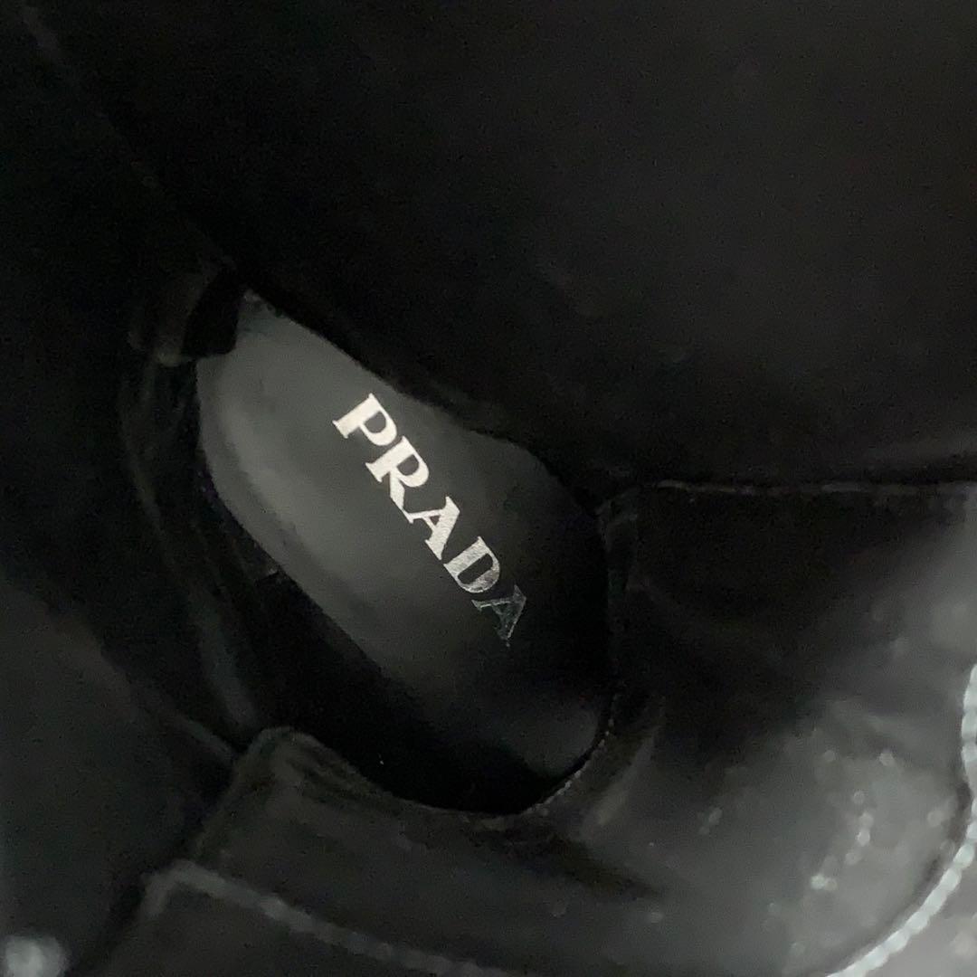 Prada Re-Nylon Triangle Logo Nylon Leather Long Boots — view 7
