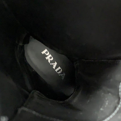 Prada Re-Nylon Triangle Logo Nylon Leather Long Boots — view 7
