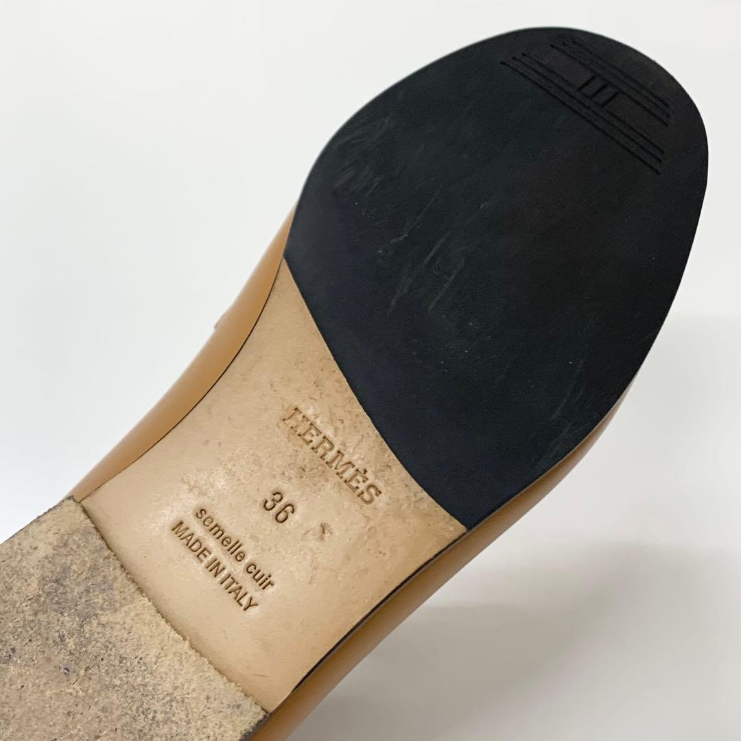 Hermes Colette Leather Roulis Buckle Moccasins Loafers Brown — view 8