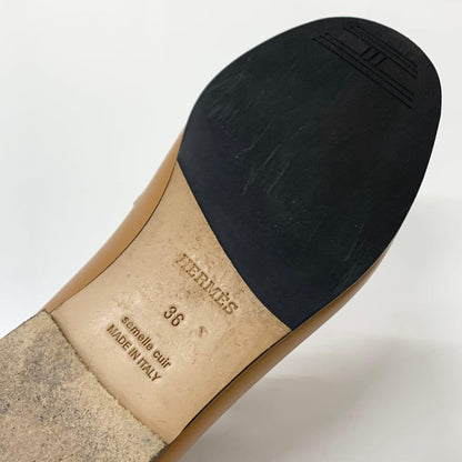 Hermes Colette Leather Roulis Buckle Moccasins Loafers Brown — view 8