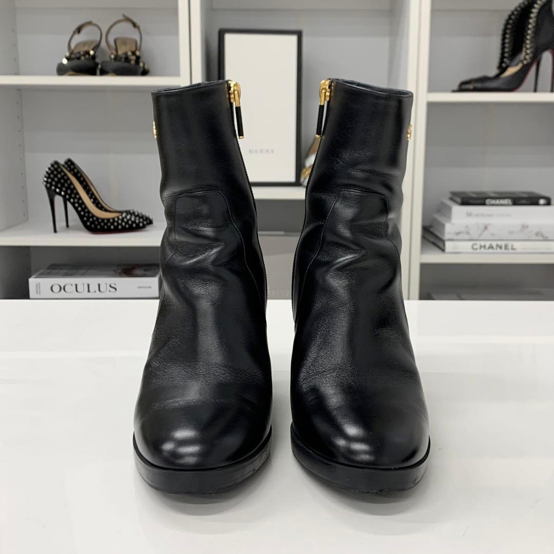 Dior D-town Leather Logo Short Boots Black — view 4