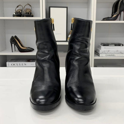 Dior D-town Leather Logo Short Boots Black — view 4