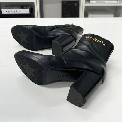 Dior D-town Leather Logo Short Boots Black — view 7