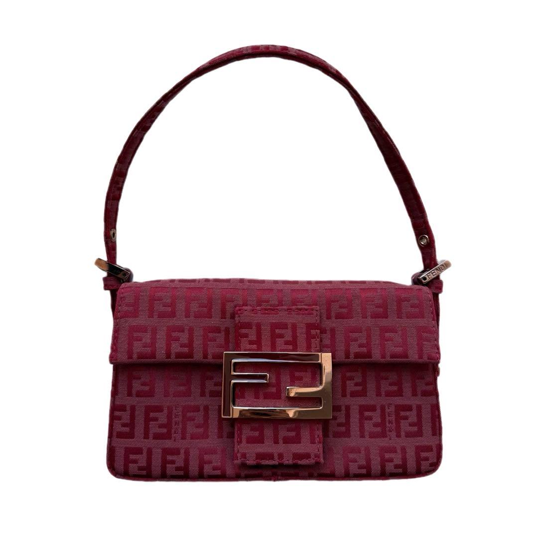 Fendi Baguette Burgundy Shoulder Bag