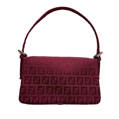 Fendi Baguette Burgundy Shoulder Bag — view 2