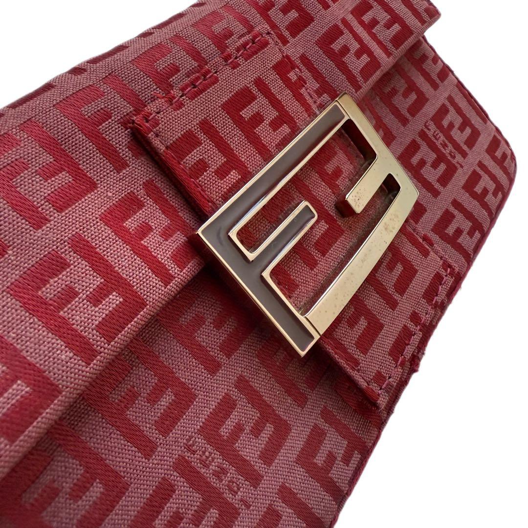 Fendi Baguette Burgundy Shoulder Bag — view 3