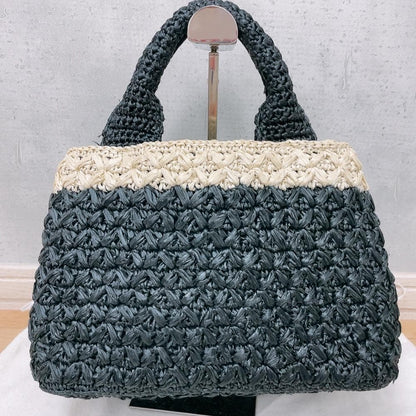 Prada Raffia Croquette Canapa Tote Bag — view 3