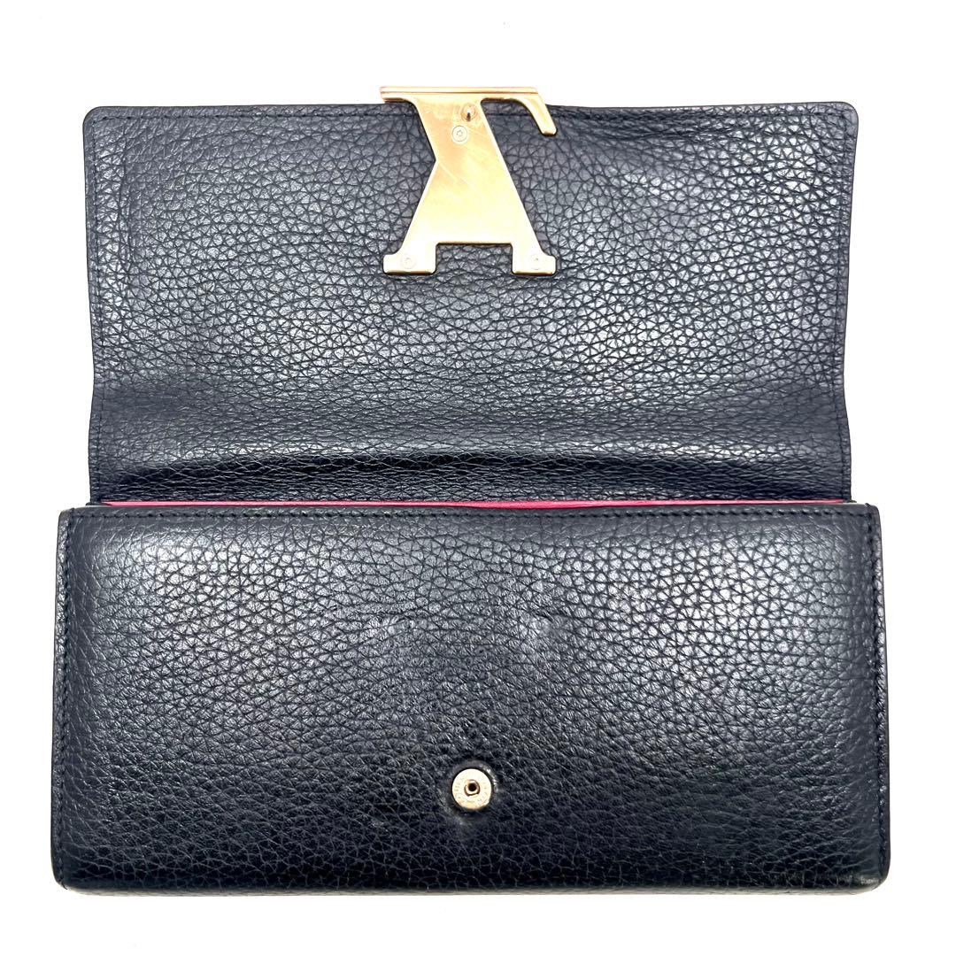 Louis Vuitton Portefeuille Capucines Noir Gold Wallet — view 3