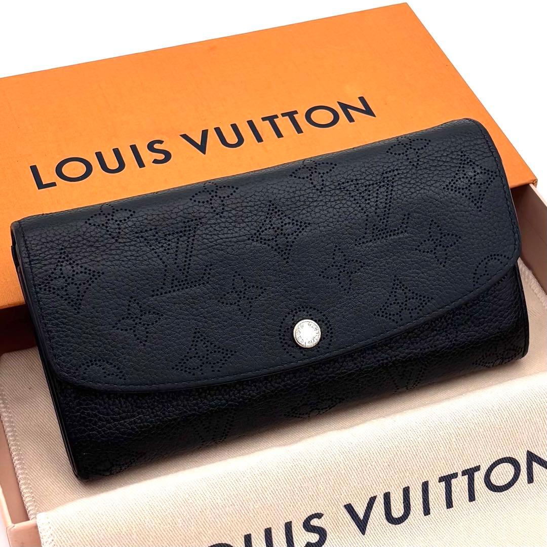Louis Vuitton Portefeuille Iris Mahina Wallet Noir Black Bifold