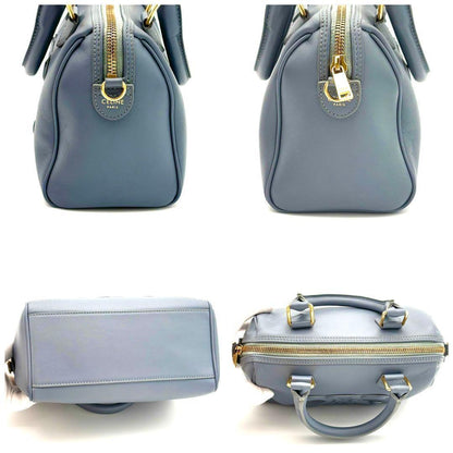 Celine Mini Boston Bag Cuir Triomphe Light Blue — view 4