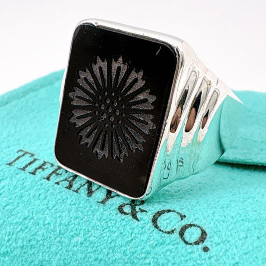 Tiffany & Co Ziegfeld Onyx Ring Size 25 925 Silver