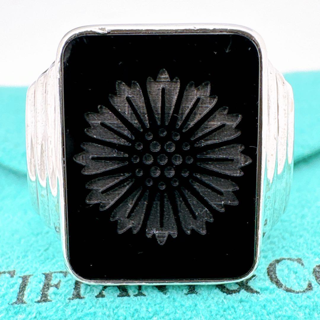 Tiffany & Co Ziegfeld Onyx Ring Size 25 925 Silver