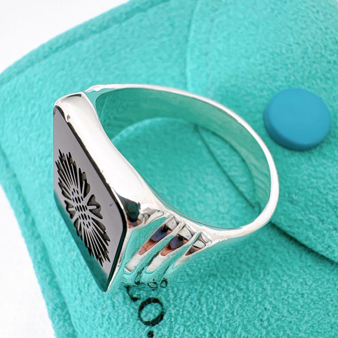Tiffany & Co Ziegfeld Onyx Ring Size 25 925 Silver