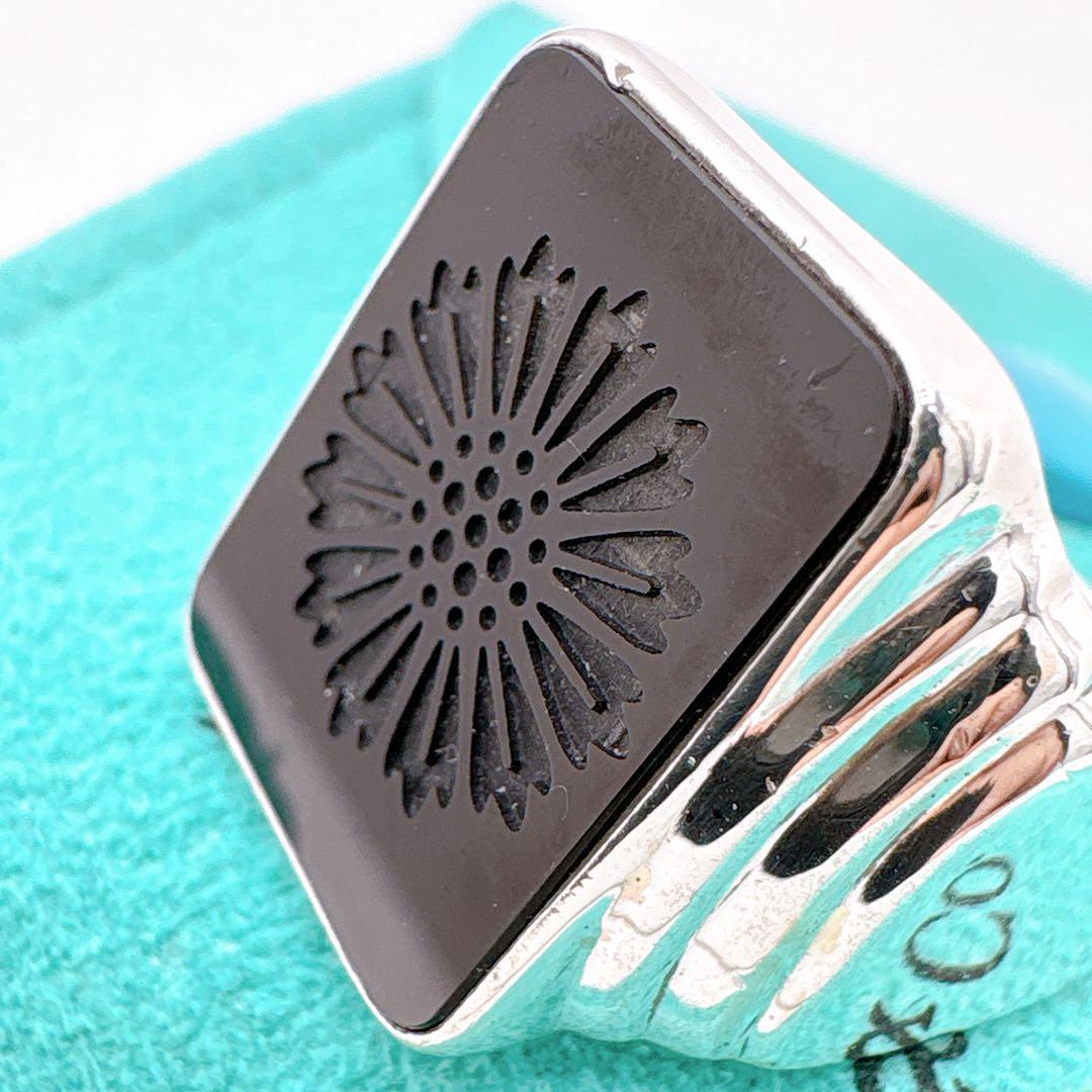 Tiffany & Co Ziegfeld Onyx Ring Size 25 925 Silver