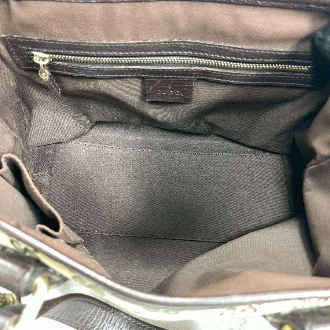 Gucci Sherry Line GG Tote Brown Canvas — view 4