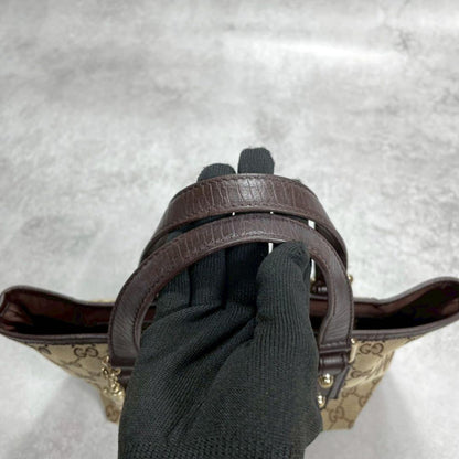 Gucci Sherry Line GG Tote Brown Canvas — view 6