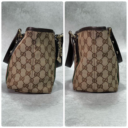 Gucci Sherry Line GG Tote Brown Canvas — view 7