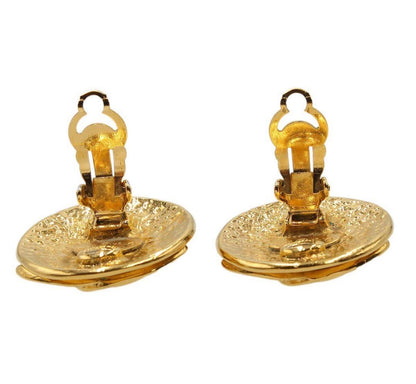 Chanel Coco Mark Round Earrings