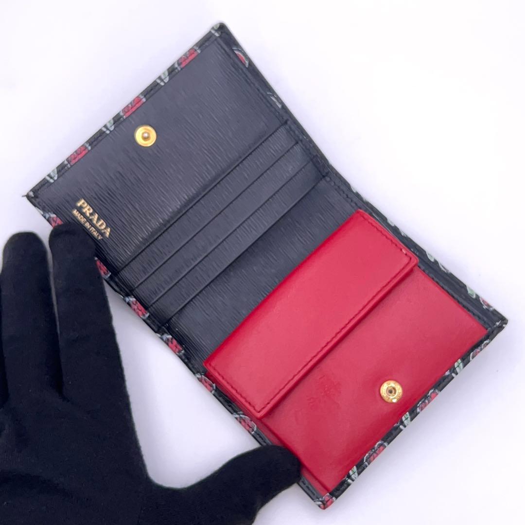 Prada Saffiano Bifold Wallet Black Compact — view 3