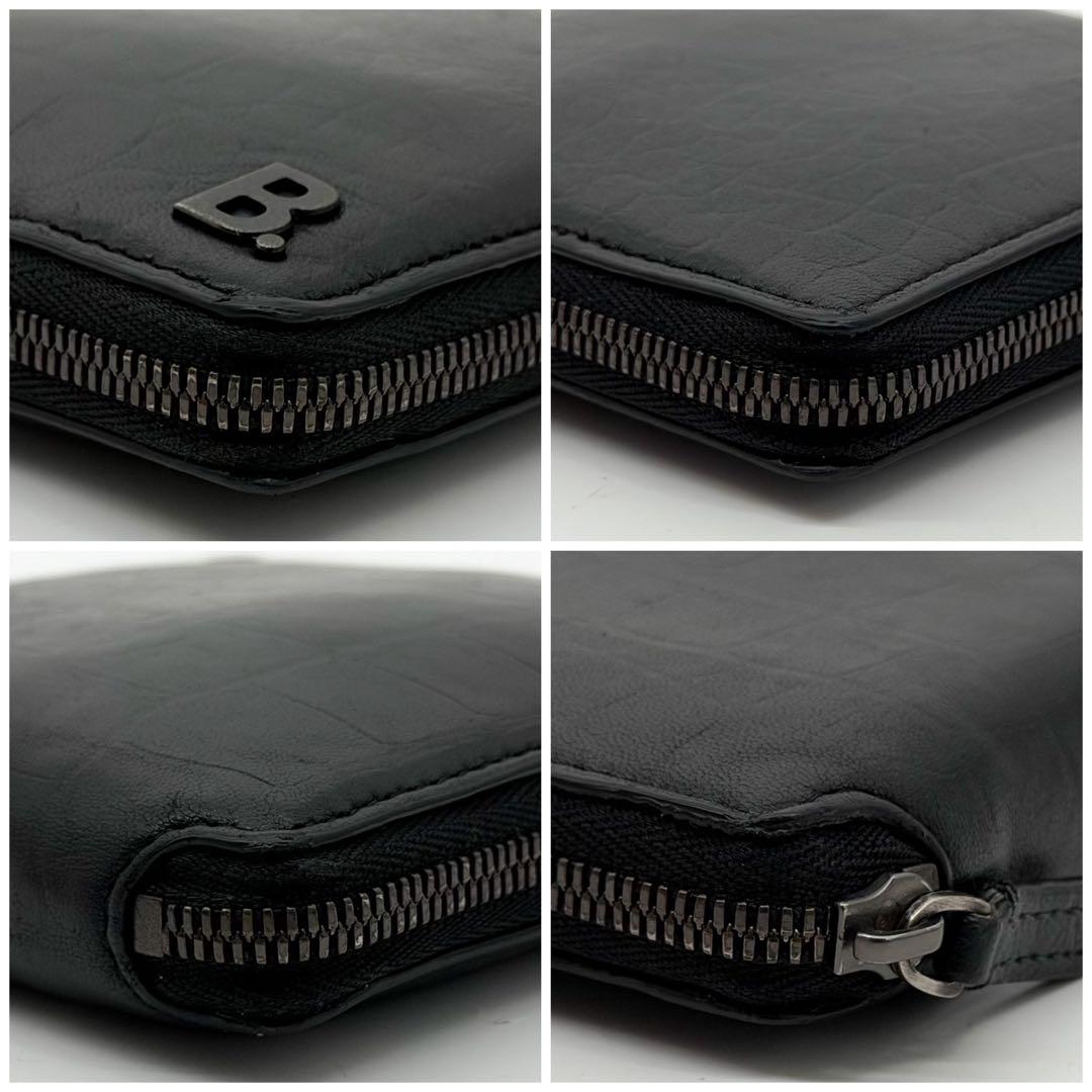 Balenciaga B-dot Croco Round Compact Black Wallet — view 5