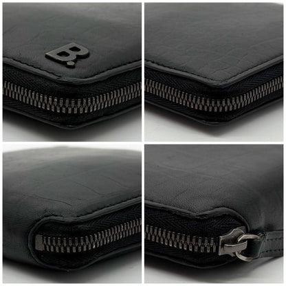 Balenciaga B-dot Croco Round Compact Black Wallet — view 5