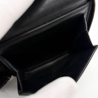 Balenciaga B-dot Croco Round Compact Black Wallet — view 8