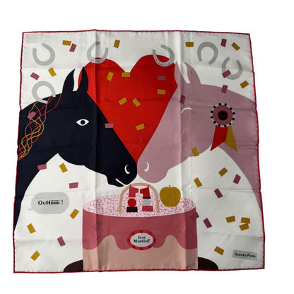 Hermes Carre 45 Gavroche Just Married Horse Silk Scarf — view 2