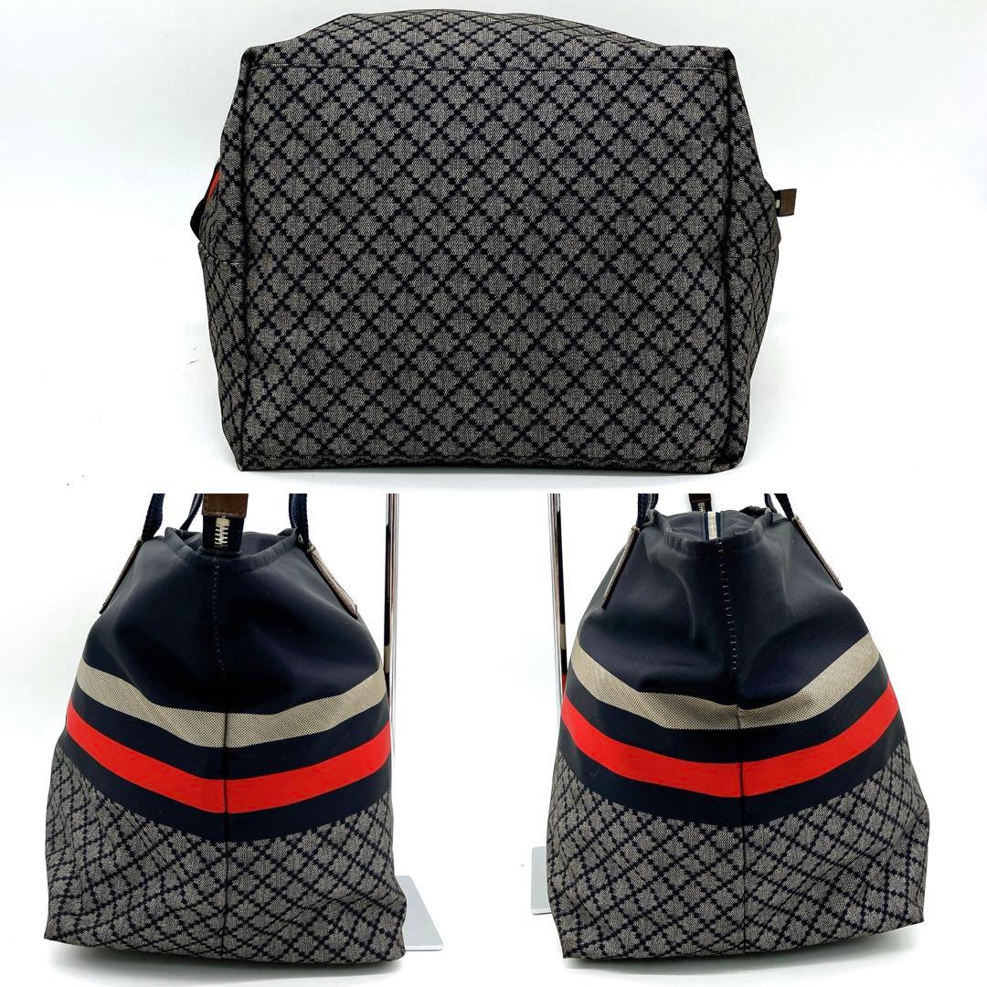 Gucci Tote Bag Diamante Fabric Nylon Navy