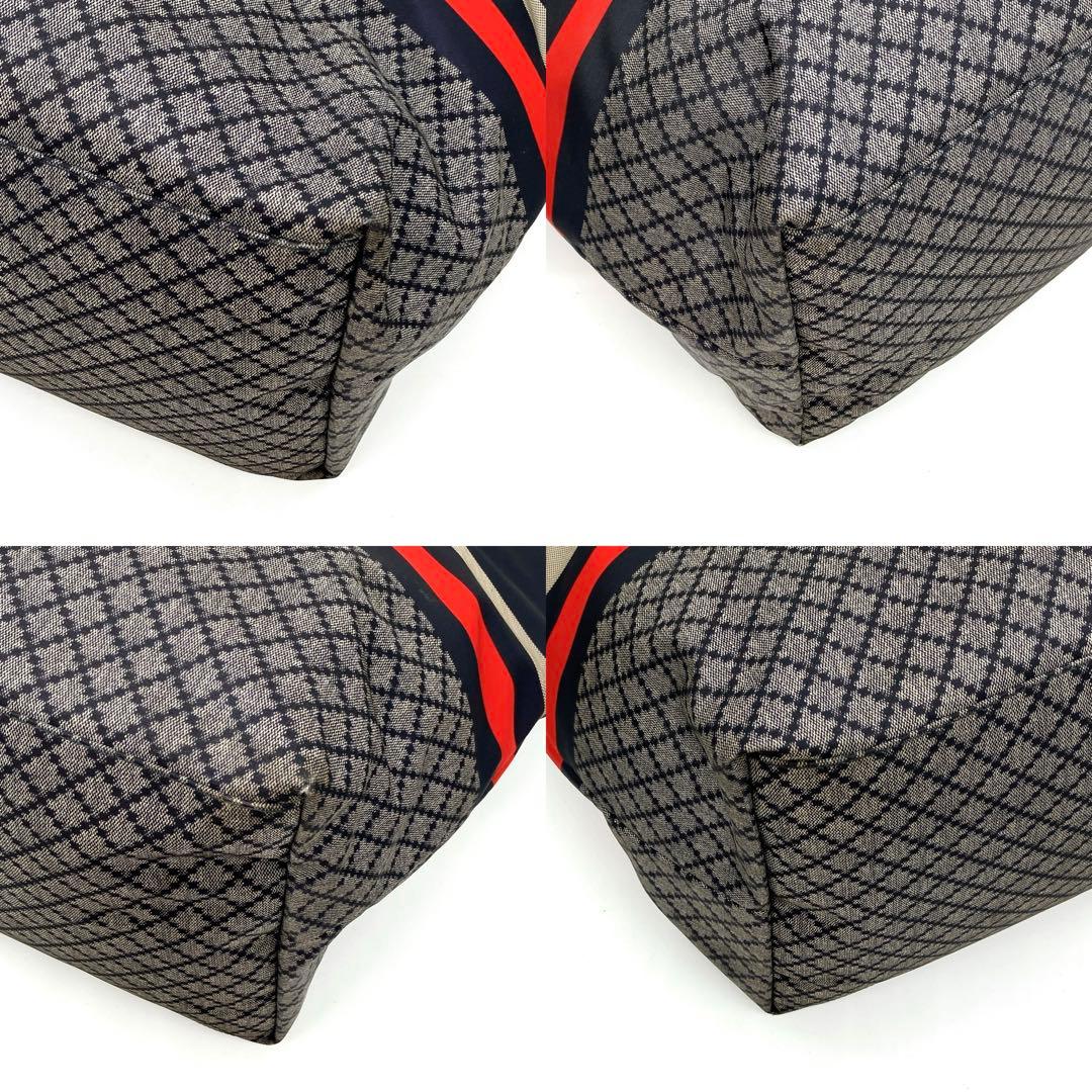 Gucci Tote Bag Diamante Fabric Nylon Navy
