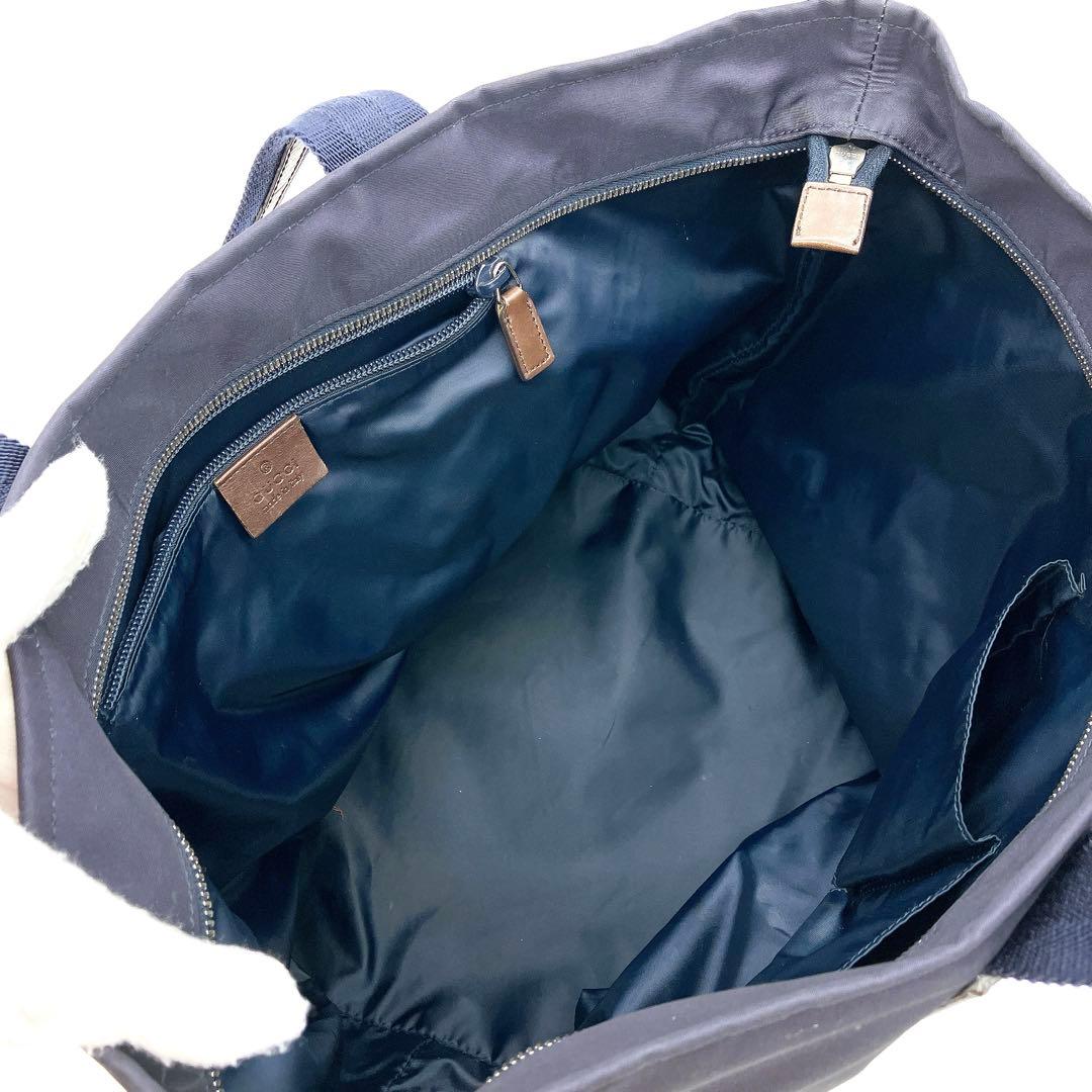 Gucci Tote Bag Diamante Fabric Nylon Navy