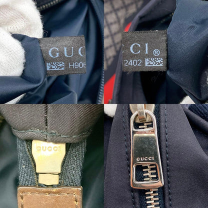 Gucci Tote Bag Diamante Fabric Nylon Navy