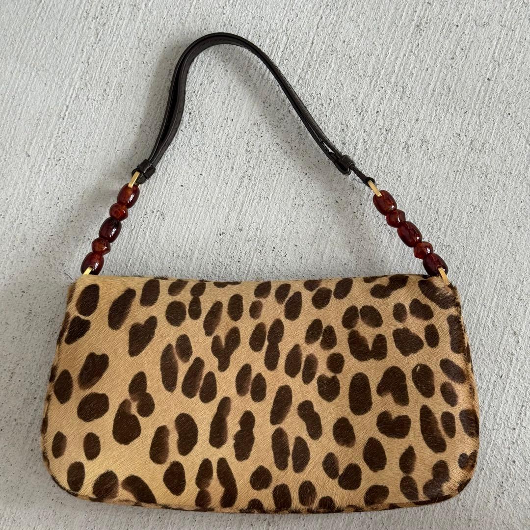 Dior Malice Leopard Print Calf Hair Shoulder Bag — view 7