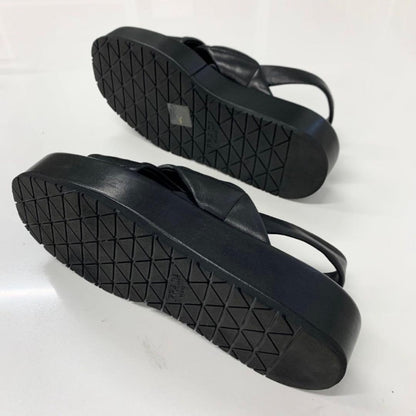 Prada Logo Padded Nappa Leather Sandals Black — view 6