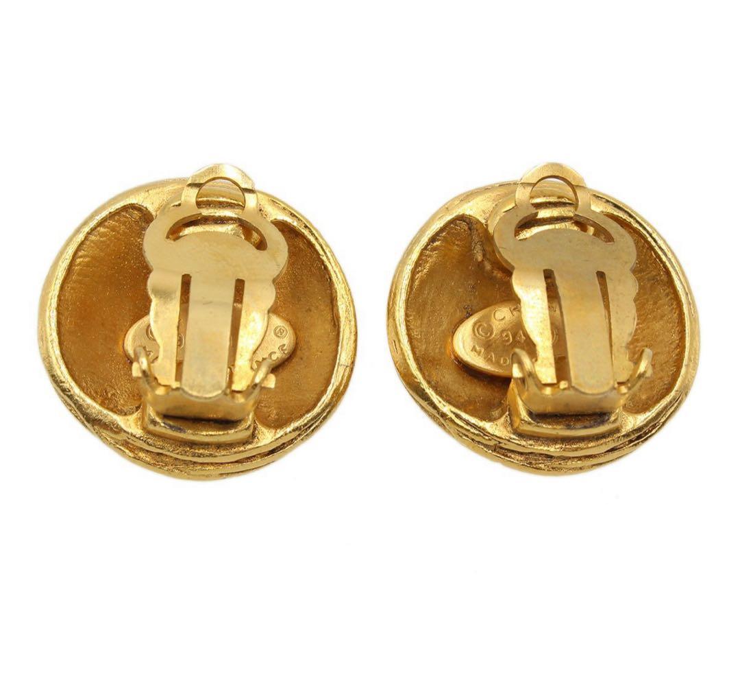Chanel Coco Mark Round Earrings
