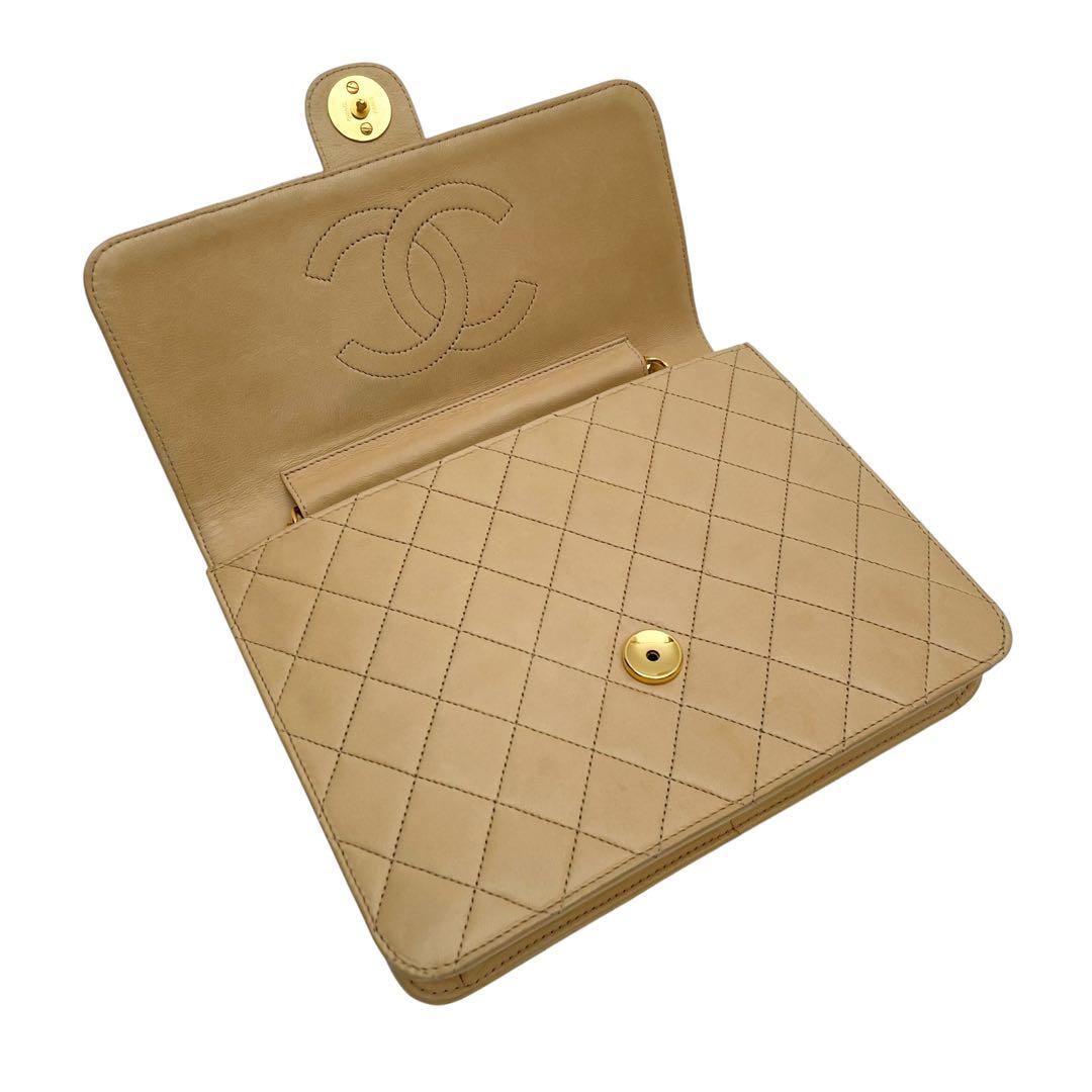 Chanel Lambskin Quilted Chain Shoulder Bag CC Logo — view 8