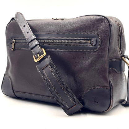 Louis Vuitton Utah Reporter Shoulder Bag Cafe Leather Mens Business