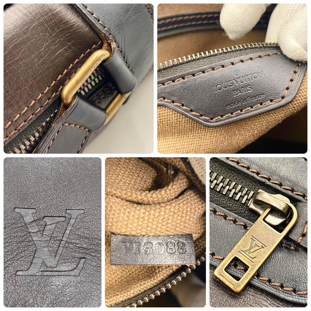 Louis Vuitton Utah Reporter Shoulder Bag Cafe Leather Mens Business