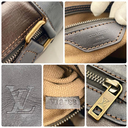 Louis Vuitton Utah Reporter Shoulder Bag Cafe Leather Mens Business