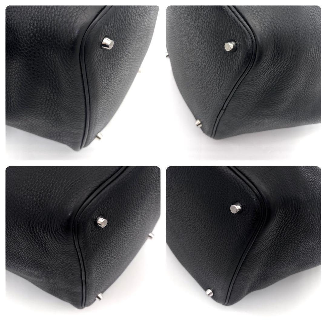 Hermes Picotin Lock MM Taurillon Clemence Black Handbag — view 6