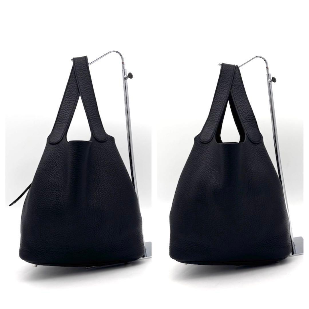 Hermes Picotin Lock MM Taurillon Clemence Black Handbag — view 7