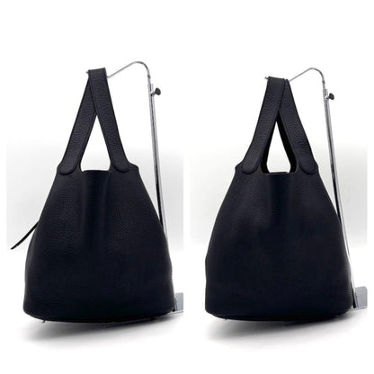 Hermes Picotin Lock MM Taurillon Clemence Black Handbag — view 7