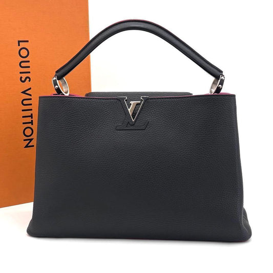 Louis Vuitton Capucines MM Tote Bag Black Pink