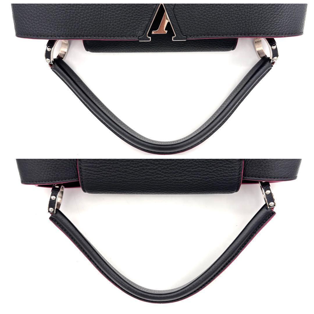 Louis Vuitton Capucines MM Tote Bag Black Pink — view 6