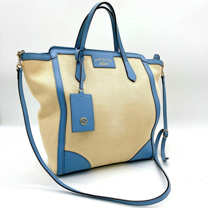 Gucci 2-way Bag Swing Canvas Ivory Gold Hardware