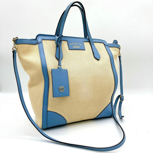 Gucci 2-way Bag Swing Canvas Ivory Gold Hardware