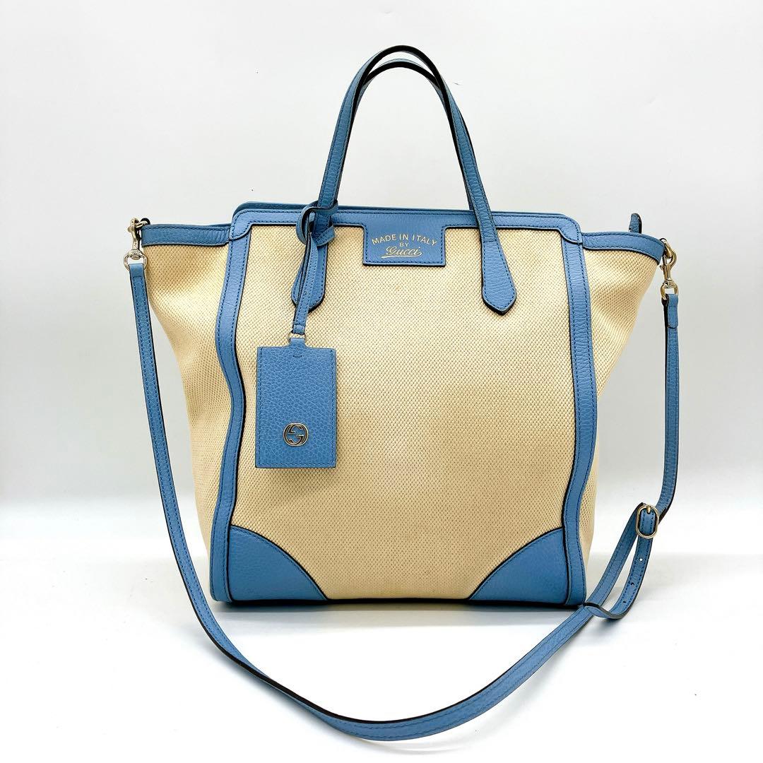 Gucci 2-way Bag Swing Canvas Ivory Gold Hardware