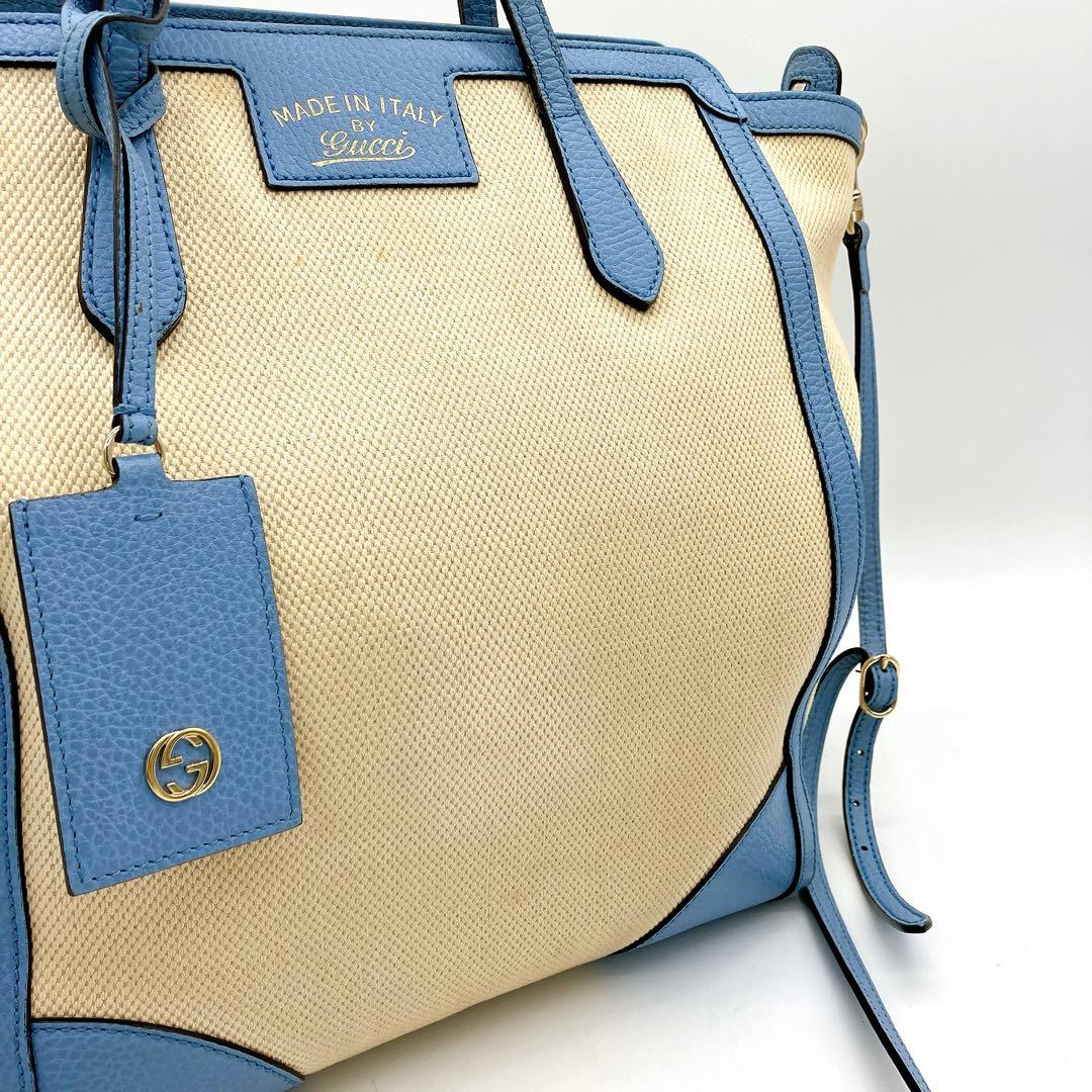 Gucci 2-way Bag Swing Canvas Ivory Gold Hardware