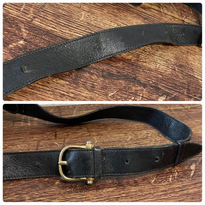 Celine Leather Triomphe Logo Vintage Shoulder Bag Black — view 8