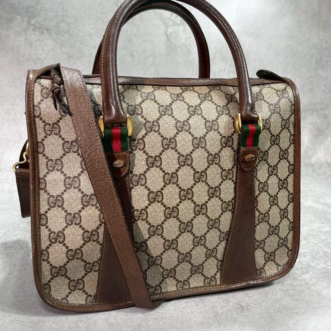 Gucci GG Sherry Line Shoulder Bag 2-Way Brown